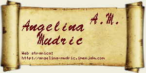 Angelina Mudrić vizit kartica